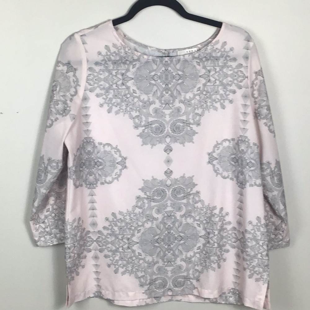 Kenar Pink and Gray geometric print top Large